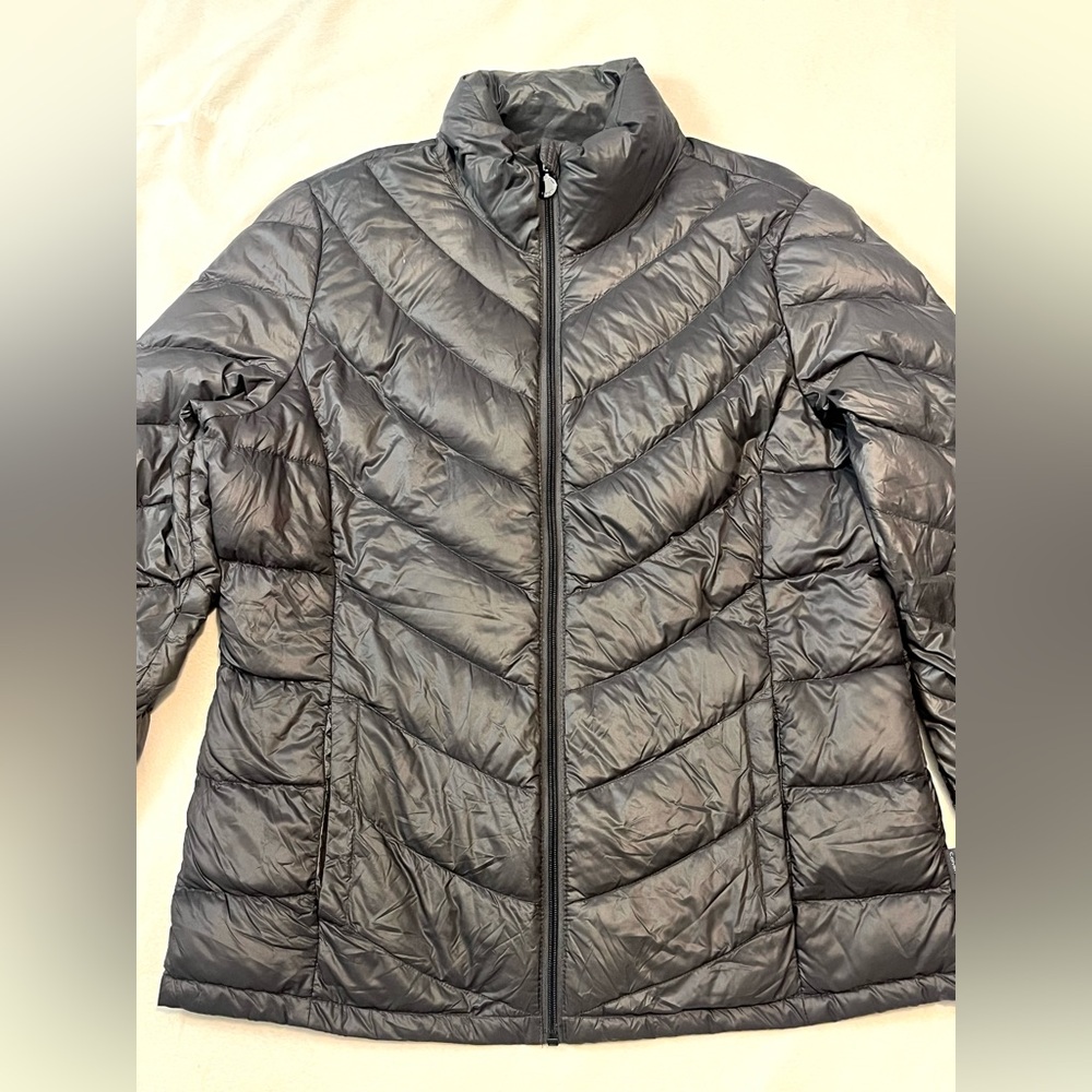 Calvin Klein Women's Charcoal Gray Packable Lightweight Down Puffer Jacket L - Picture 12 of 15